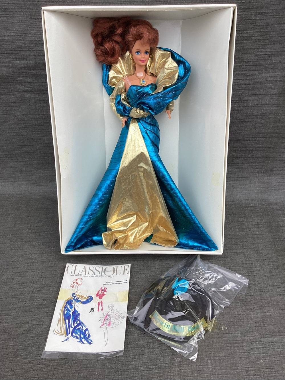 Mattel Benefit Ball Barbie Fashion Art Print - Blue, Gold, Orange